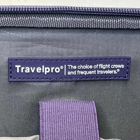 Travelpro Unisex Purple With Dual Zippers Rolling Carry-On Luggage Size M - Picture 10 of 11